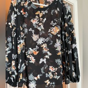 Black butterfly top